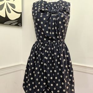Whit Blue and White Polka Dot Dress sz 4